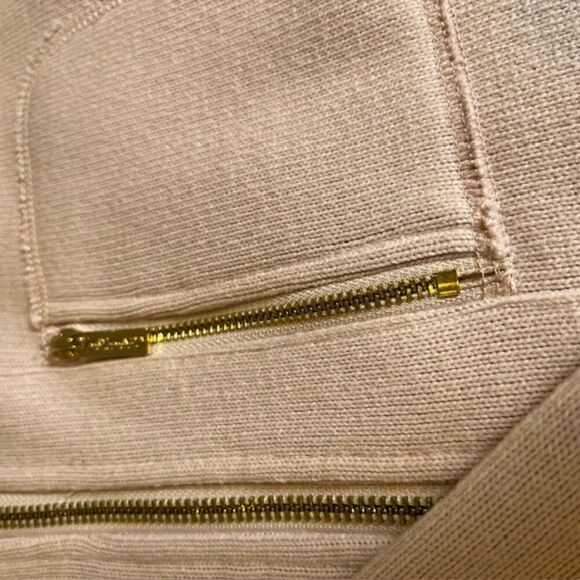 Calvin Klein Coat in Soft Pink with Gold Detail Zip and Chest Pocket Size Medium - Picture 10 of 12